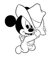 coloriage bebe mickey cow boy